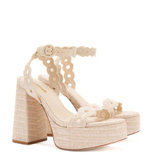 Load image into Gallery viewer, Dolly Broderie Sandal In Natural Raffia