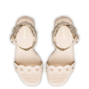 Dolly Broderie Sandal In Natural Raffia