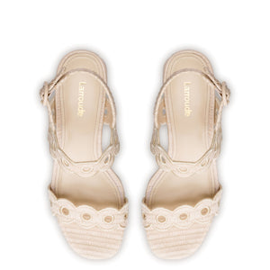 Florence Broderie Sandal In Natural Raffia