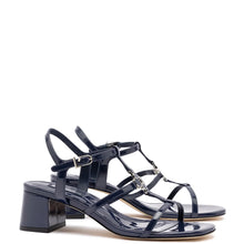 Load image into Gallery viewer, Hana Block In Navy Patent Leather