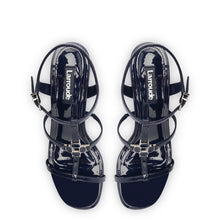 Load image into Gallery viewer, Hana Block In Navy Patent Leather