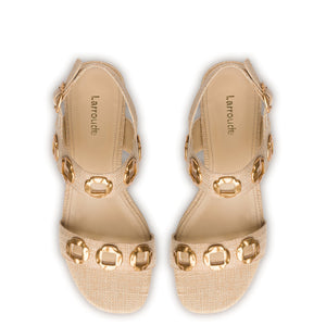 Milan Sandal In Beige Raffia