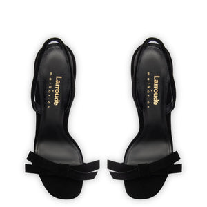 Larroudé x Markarian Sandal In Black Suede