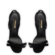 Load image into Gallery viewer, Larroudé x Markarian Sandal In Black Suede and Crystals