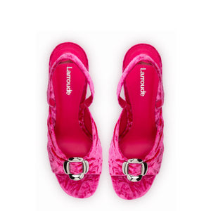 Mayfair Sandal In Pink Velvet