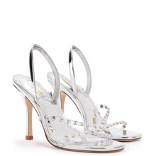 Load image into Gallery viewer, Annie Sandal in Silver Specchio with Swarovski® Crystals