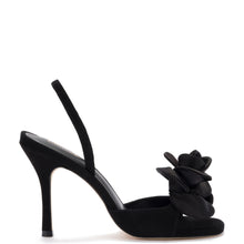 Load image into Gallery viewer, Salma Sandal In Black Suede and Satin