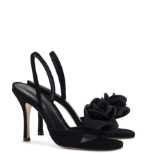 Load image into Gallery viewer, Salma Sandal In Black Suede and Satin