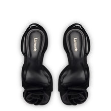 Load image into Gallery viewer, Salma Sandal In Black Suede and Satin