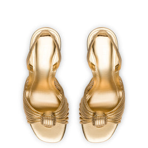 Valerie Slingback Sandal In Gold Metallic Leather