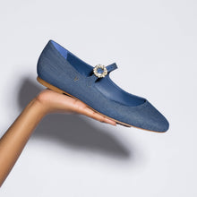 Load image into Gallery viewer, Blair Ballet Flat In Blue Denim