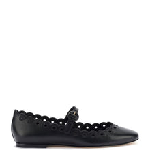 Load image into Gallery viewer, Blair Broderie Ballet Flat In Black Leather