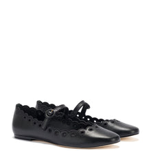 Load image into Gallery viewer, Blair Broderie Ballet Flat In Black Leather