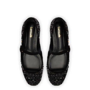 Blair Ballet Flat In Black Sequins