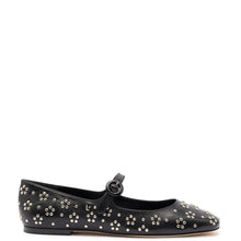 Load image into Gallery viewer, Blair Ballet Flat In Black Leather and Metallic Studs