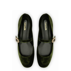 Blair Ballet Flat In Bosco Velvet