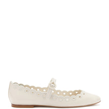 Load image into Gallery viewer, Blair Broderie Ballet Flat In Ivory Leather