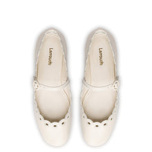 Load image into Gallery viewer, Blair Broderie Ballet Flat In Ivory Leather