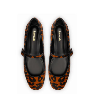 Blair Ballet Flat In Leopard Print Calf Hair