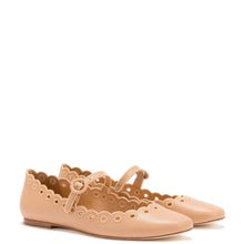 Load image into Gallery viewer, Blair Broderie Ballet Flat In Tan Leather