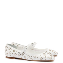 Load image into Gallery viewer, Blair Ballet Flat In White Leather and Metallic Studs