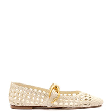 Load image into Gallery viewer, Verona Macrame Ballet Flat In Ivory Leather