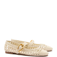 Load image into Gallery viewer, Verona Macrame Ballet Flat In Ivory Leather