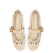 Load image into Gallery viewer, Verona Macrame Ballet Flat In Ivory Leather