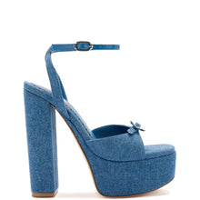 Load image into Gallery viewer, Daisy Platform In Blue Stoned Denim