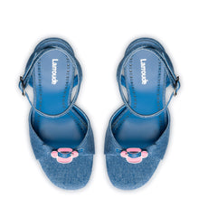 Load image into Gallery viewer, Daisy Platform In Blue Stoned Denim