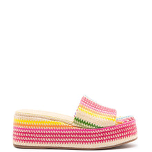 Load image into Gallery viewer, Alex Flatform Mule In Rainbow Raffia