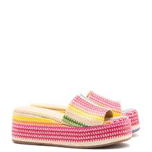 Load image into Gallery viewer, Alex Flatform Mule In Rainbow Raffia