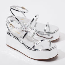 Load image into Gallery viewer, Gio Flatform Sandal In Specchio Silver