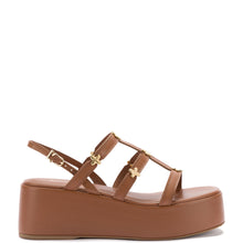 Load image into Gallery viewer, Harmony Flatform Sandal In Caramel Leather