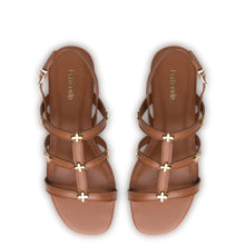 Load image into Gallery viewer, Harmony Flatform Sandal In Caramel Leather