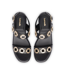 Load image into Gallery viewer, Milan Flatform Sandal In Black Leather