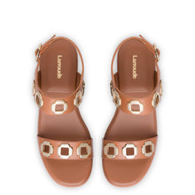 Load image into Gallery viewer, Milan Flatform Sandal In Caramel Leather