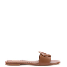 Load image into Gallery viewer, Flora Flat Mule In Caramel Leather