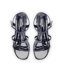 Load image into Gallery viewer, Hana Flat In Navy Patent Leather