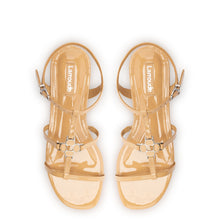 Load image into Gallery viewer, Hana Flat In Tan Patent Leather