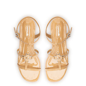 Hana Flat In Tan Patent Leather