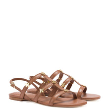 Load image into Gallery viewer, Harmony Flat Sandal In Caramel Leather