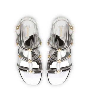 Harmony Flat Sandal In Silver Specchio