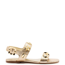 Load image into Gallery viewer, Madison Flat In Gold Metallic Leather