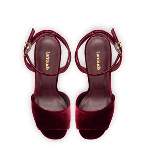 Yves Wedge In Wine Velvet