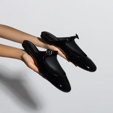 Load image into Gallery viewer, Blair Flat Mule In Black Patent Leather