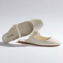 Load image into Gallery viewer, Blair Flat Mule In Ivory Patent Leather