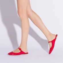 Load image into Gallery viewer, Blair Flat Mule In Scarlet Patent Leather