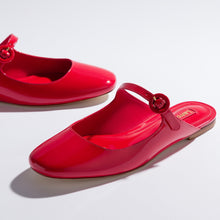 Load image into Gallery viewer, Blair Flat Mule In Scarlet Patent Leather