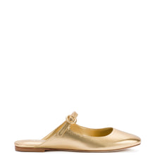 Load image into Gallery viewer, Blair Flat Mule In Gold Metallic Leather